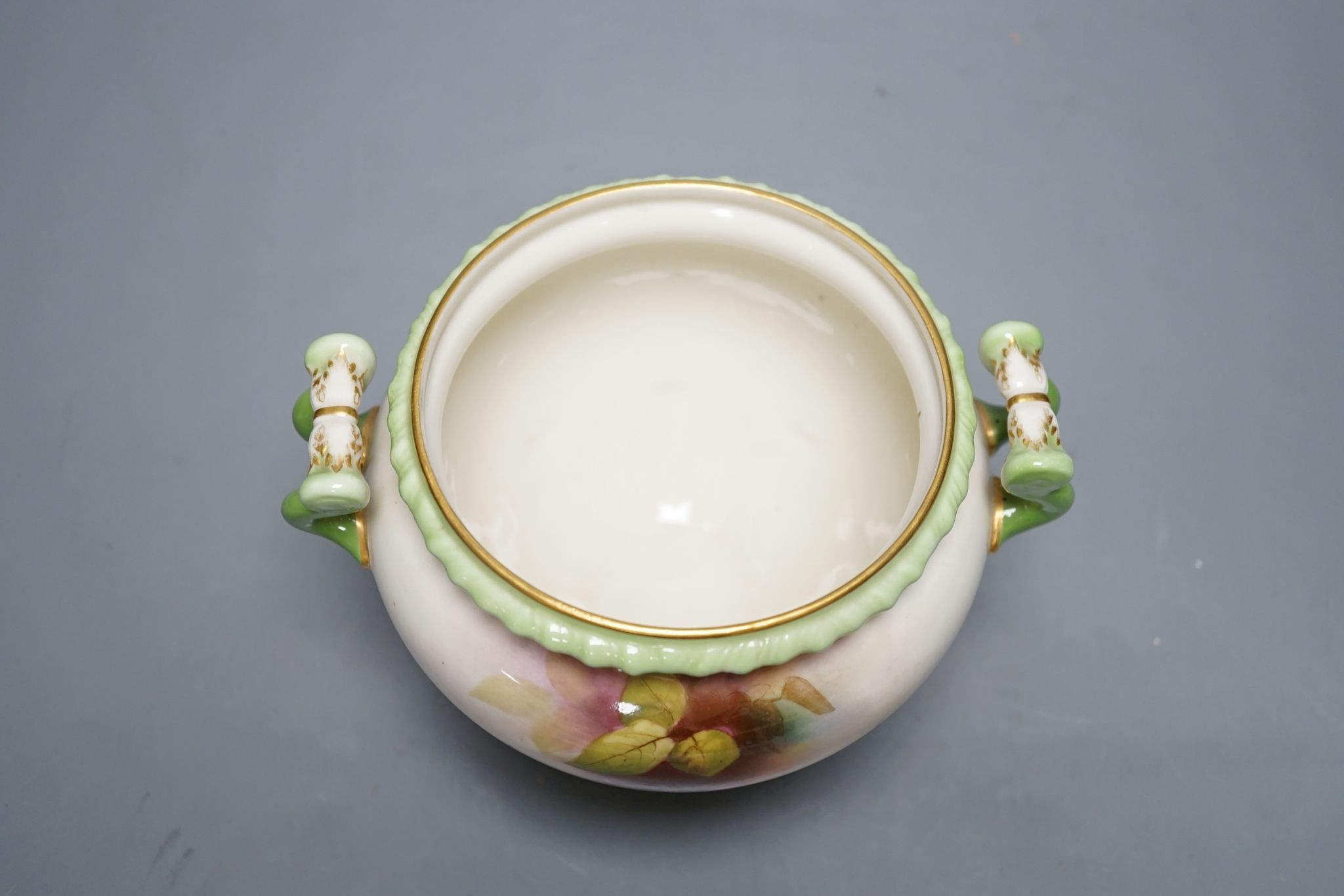 A Royal Worcester two handled plant pot, 13cm